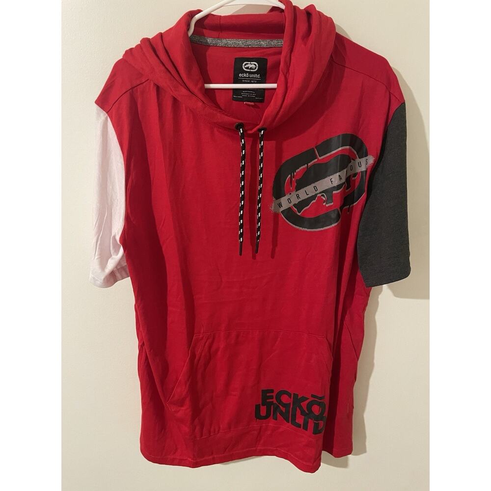 ECKO UNLIMITED HOODIE TEE SHIRT SIZE LARGE RED BRAND NEW WITH TAGS